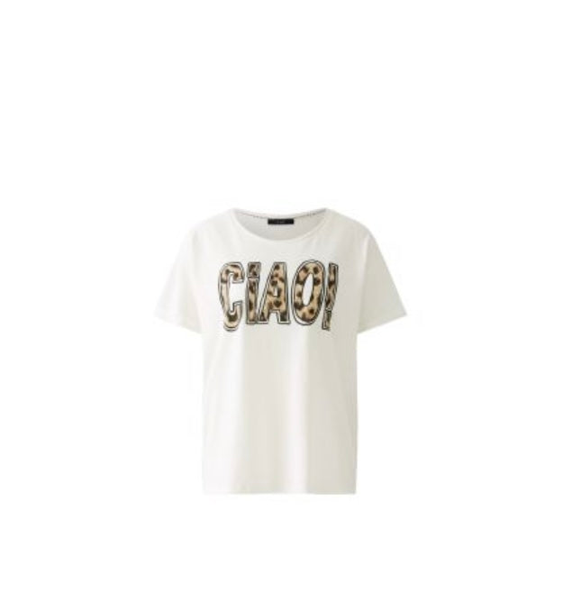 92560 T-Shirt With Ciao Leopard Logo