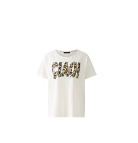 92560 T-Shirt With Ciao Leopard Logo