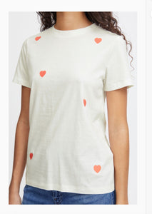 Camino Tee with printed Hearts