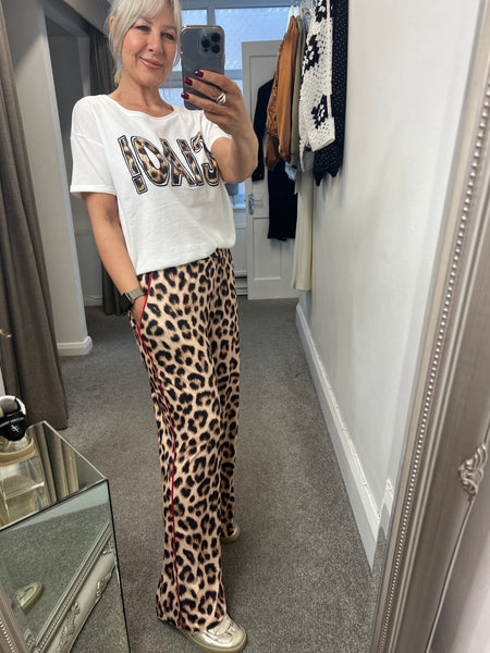 92560 T-Shirt With Ciao Leopard Logo